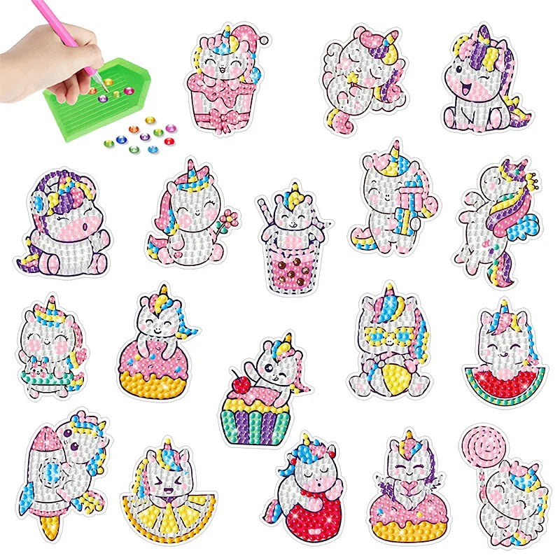Diamond Painting Sticker set - Schattige Eenhoorn