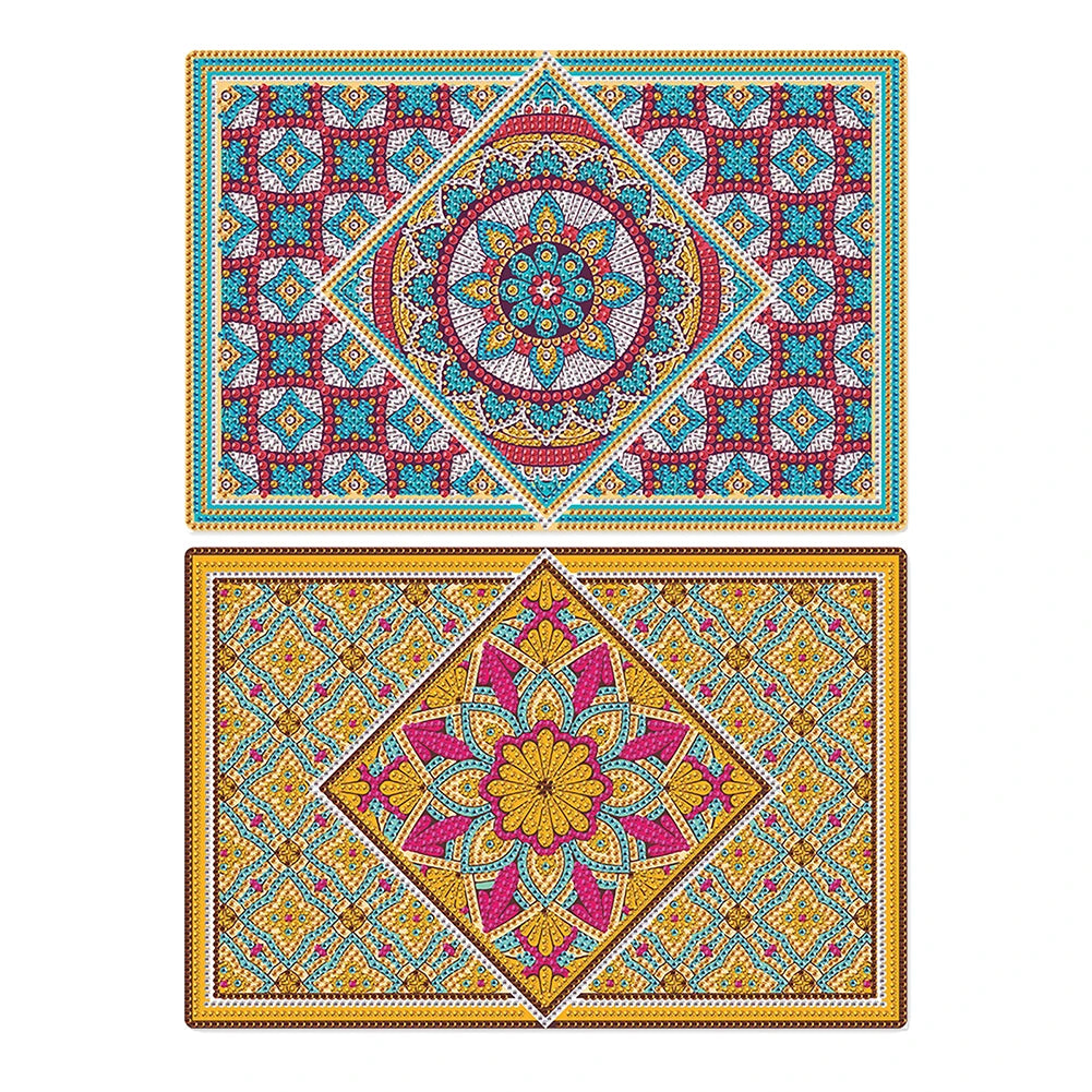 Diamond Painting Placemat – Set van 2 Bloemige Tafelmatten Vol Strass