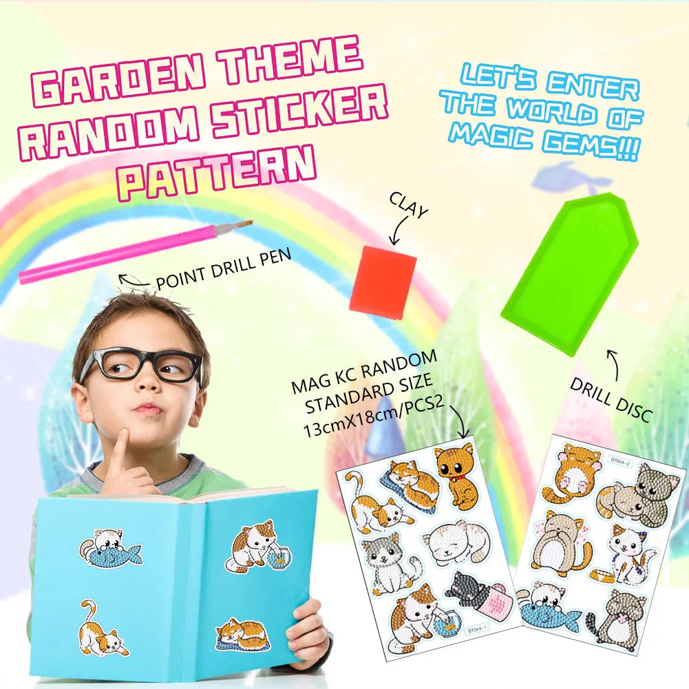 Diamond Painting Sticker set - Schattige Kat Mozaïek Stickers