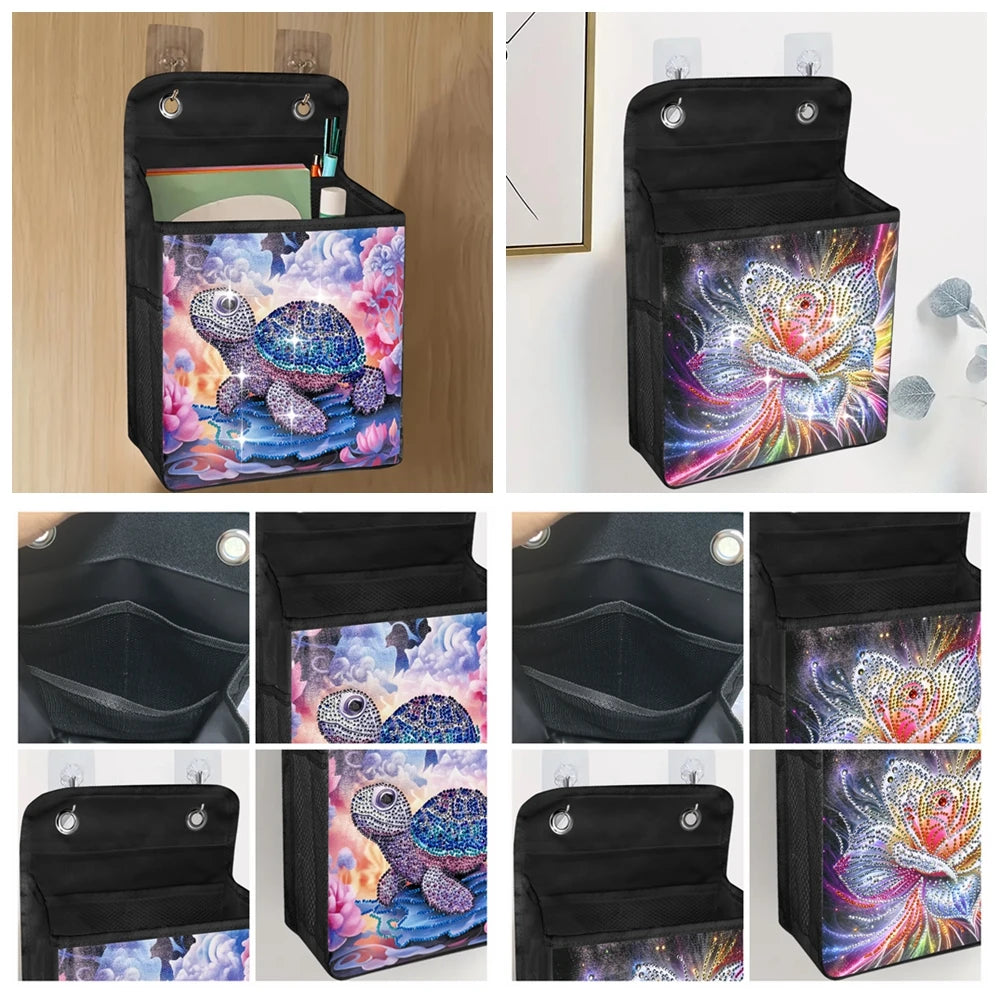 Diamond Painting Opbergzak Hond met Bloemen – Inclusief Steentjes en Tools