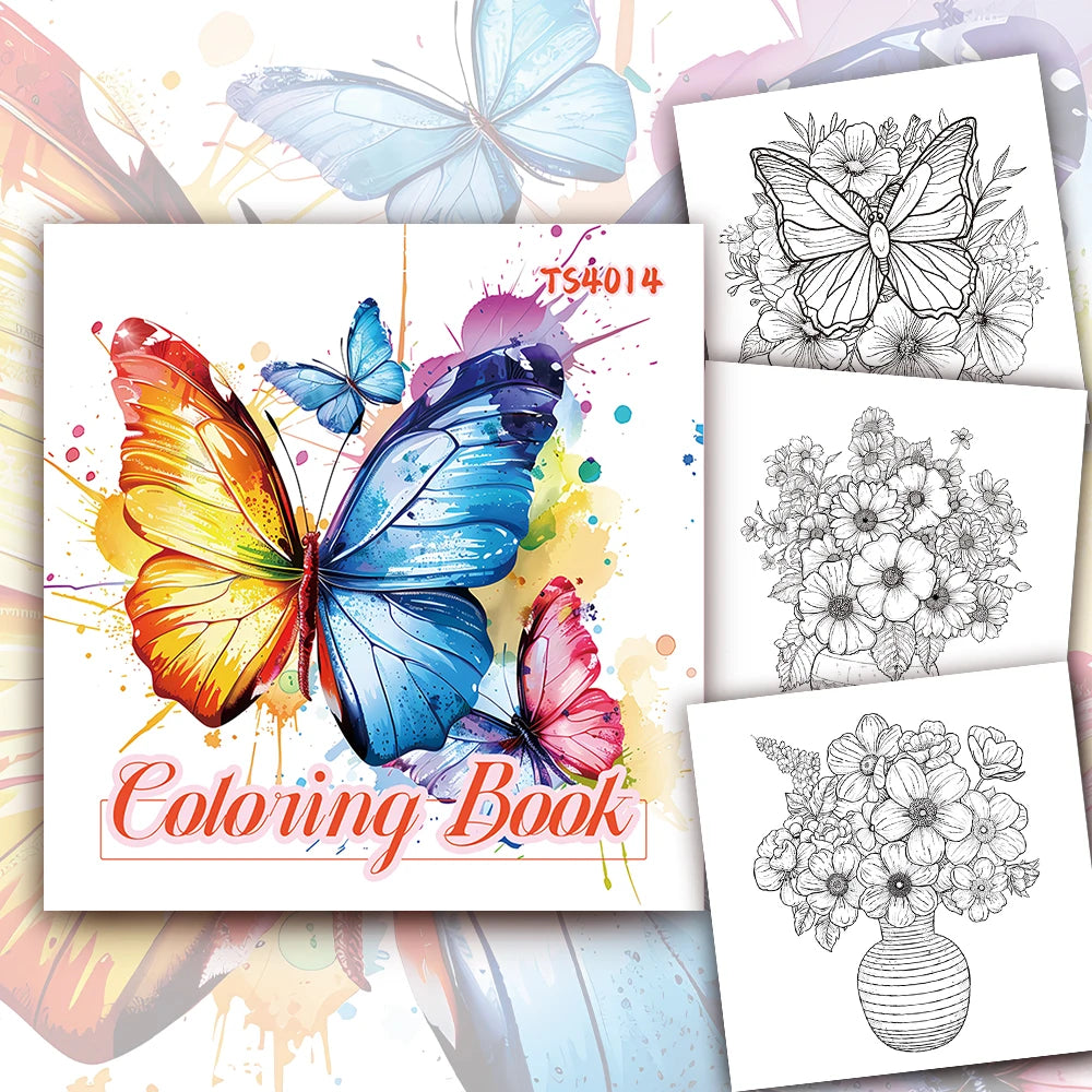 Kleurboek voor volwassenen met vlinders en bloemen – 30 stevige vellen voor ontspanning