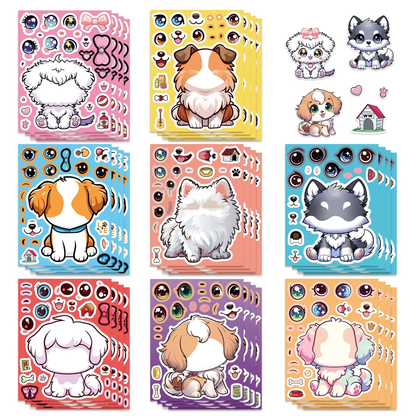 Sticker pret – Schattige cartoon hond stickers voor eindeloos plakplezier