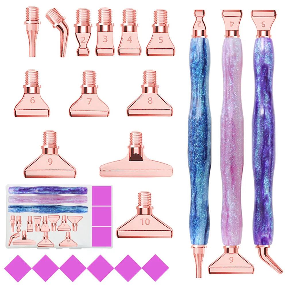Diamond Painting Pen met opzetstukjes – Resin en metalen punten