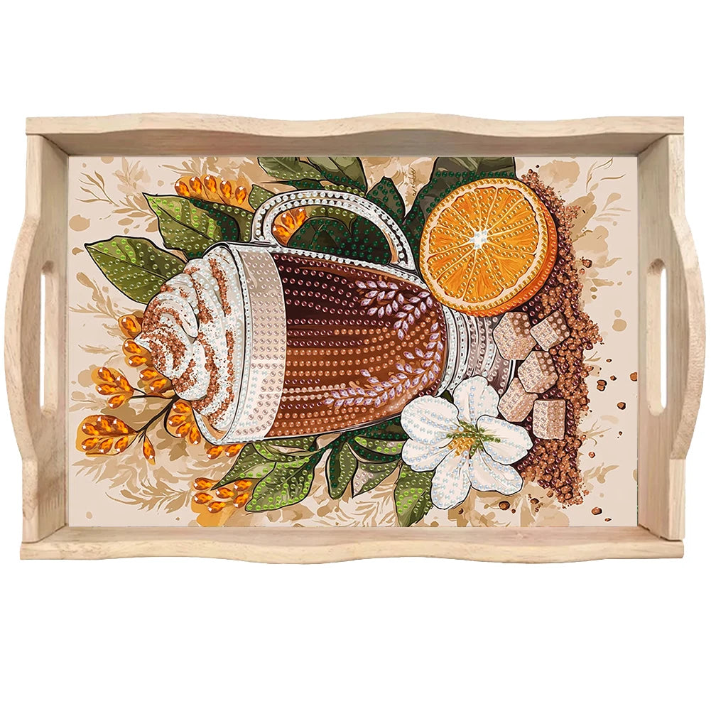 Diamond Painting Dienblad Hout - Kleurrijk Serveerblad voor Eten en Decoratie