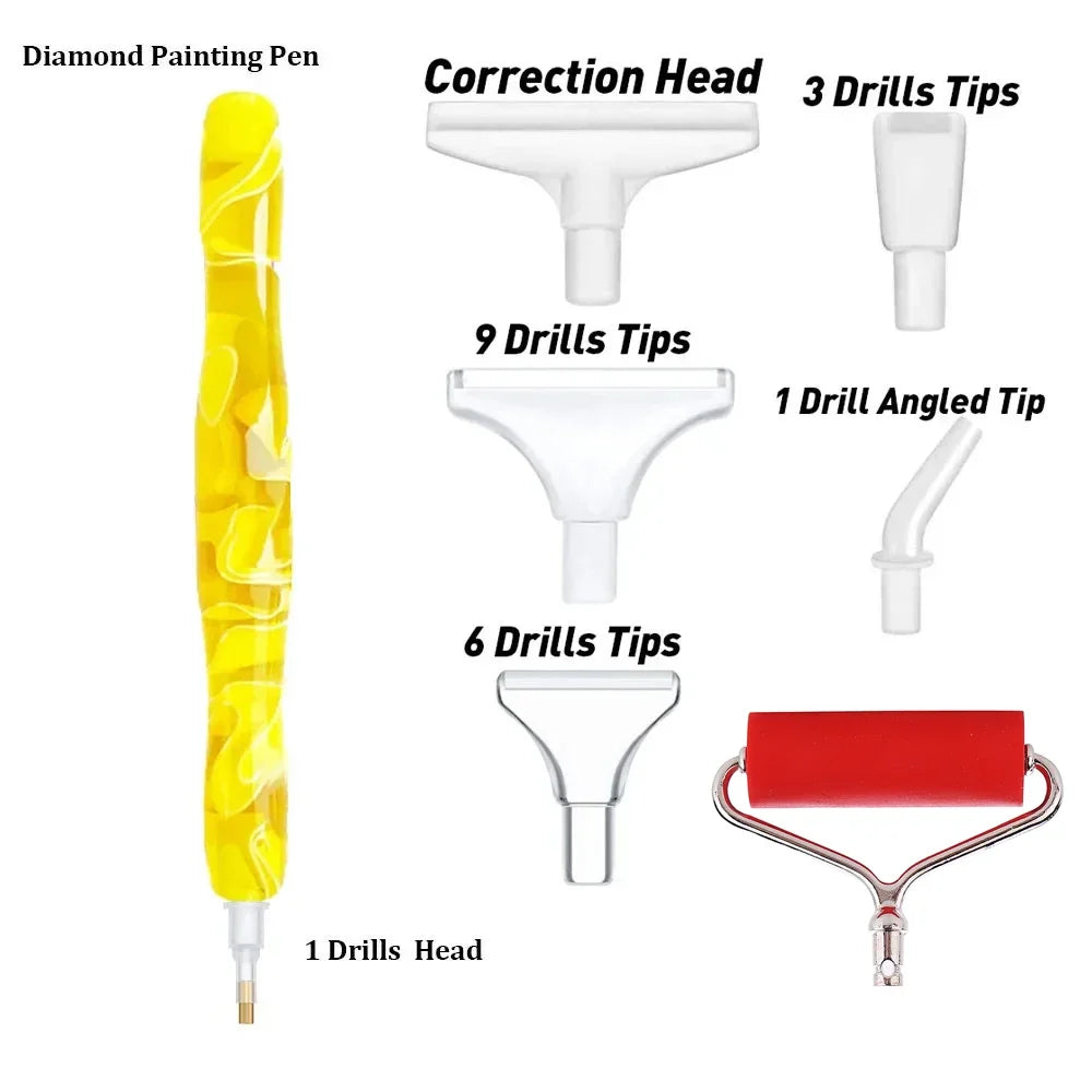 Diamond Painting Pen met roller en metalen tips