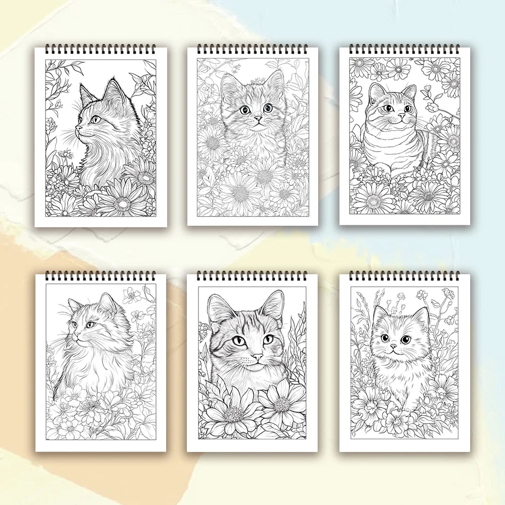 Kleurboek voor volwassenen met 30 pagina's – Honden, Katten of Vogels