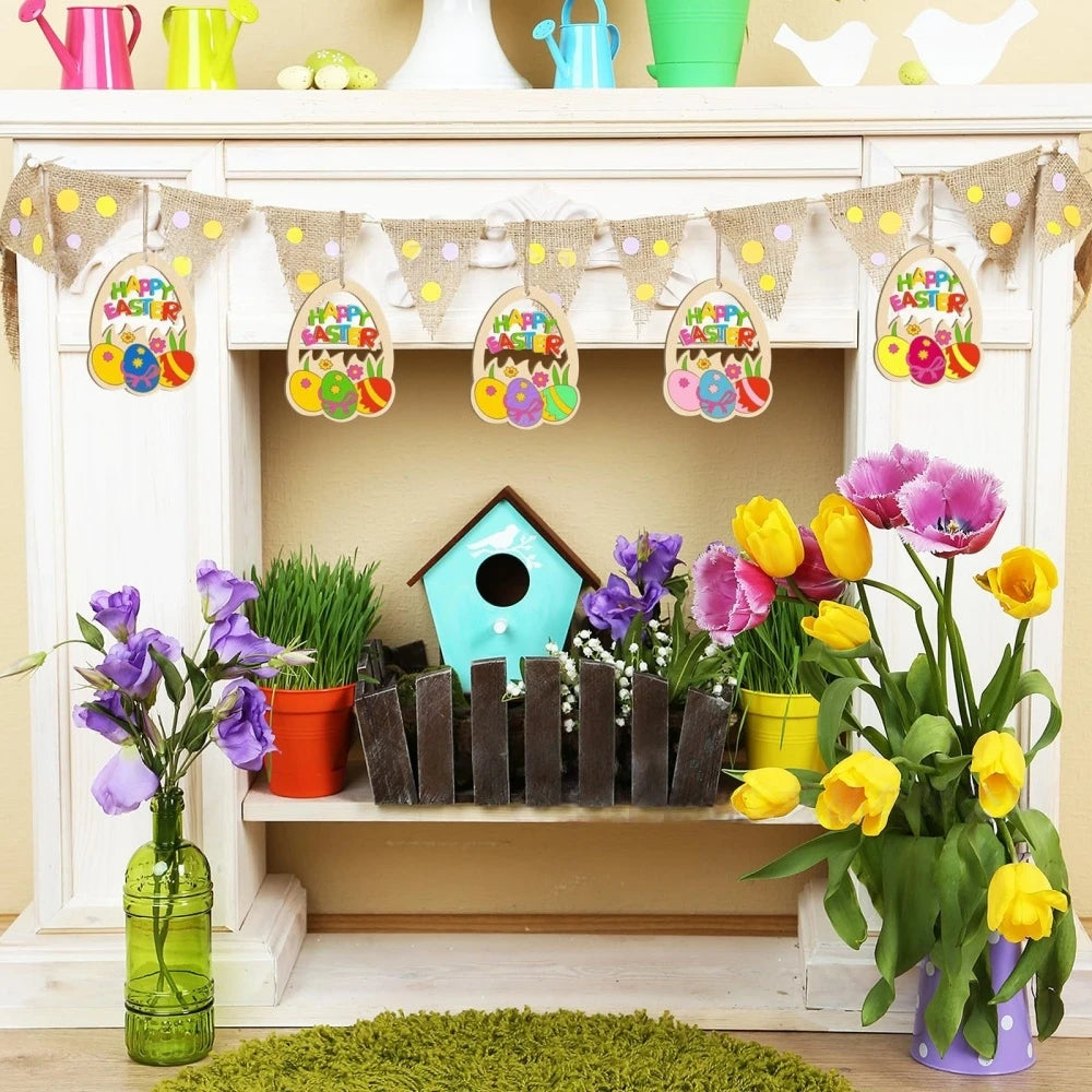 Houten Paas figuur om zelf te kleuren/schilderen – Houten Ei Hangers