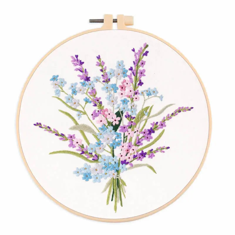 Borduurpakket Rond – Beginnerspakket met Bloemen & Dierenpatroon