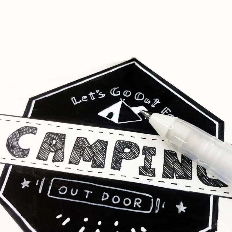 Gelpennen set met witte gelpennen – fijn, medium en breed voor tekenen en journaling