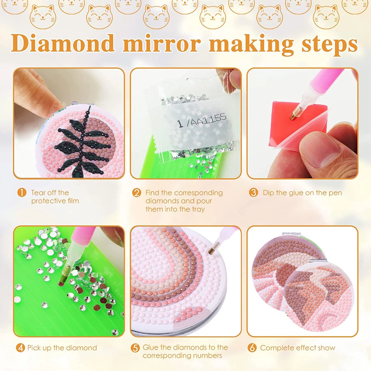 Diamond Painting Make-up Spiegel