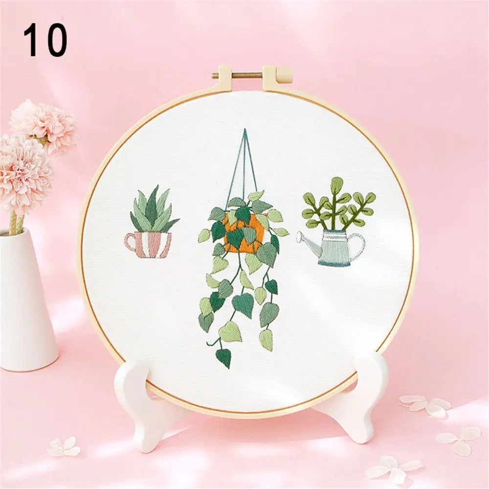 Borduurpakket Bloemen – Compleet Startpakket met borduurring (20 cm)