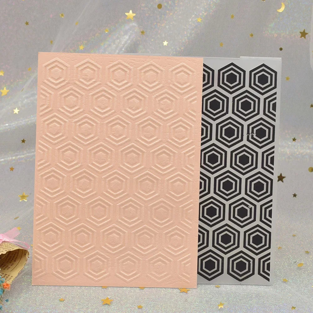 Embossing folder honingraatpatroon 3D voor kaarten en scrapbooking