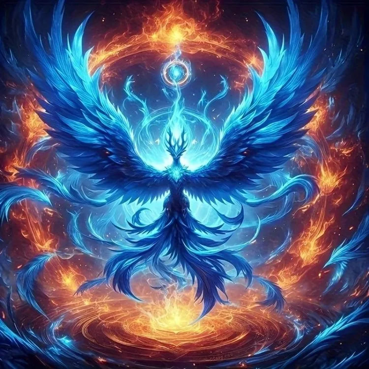 AB Diamond Painting op canvas Fantasy Dieren – Kleurrijke Phoenix, Draak en Leeuw