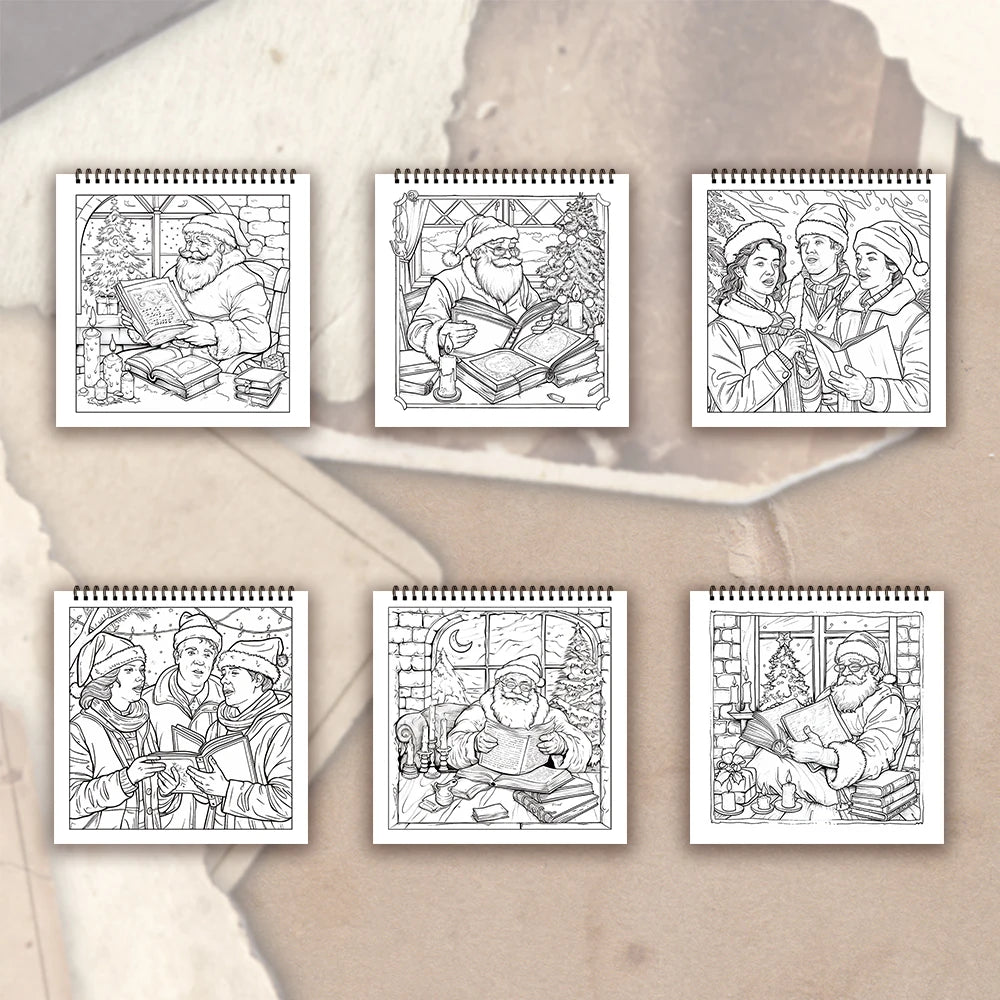 Kleurboek voor volwassenen – Vintage kerstdesigns, 30 vellen