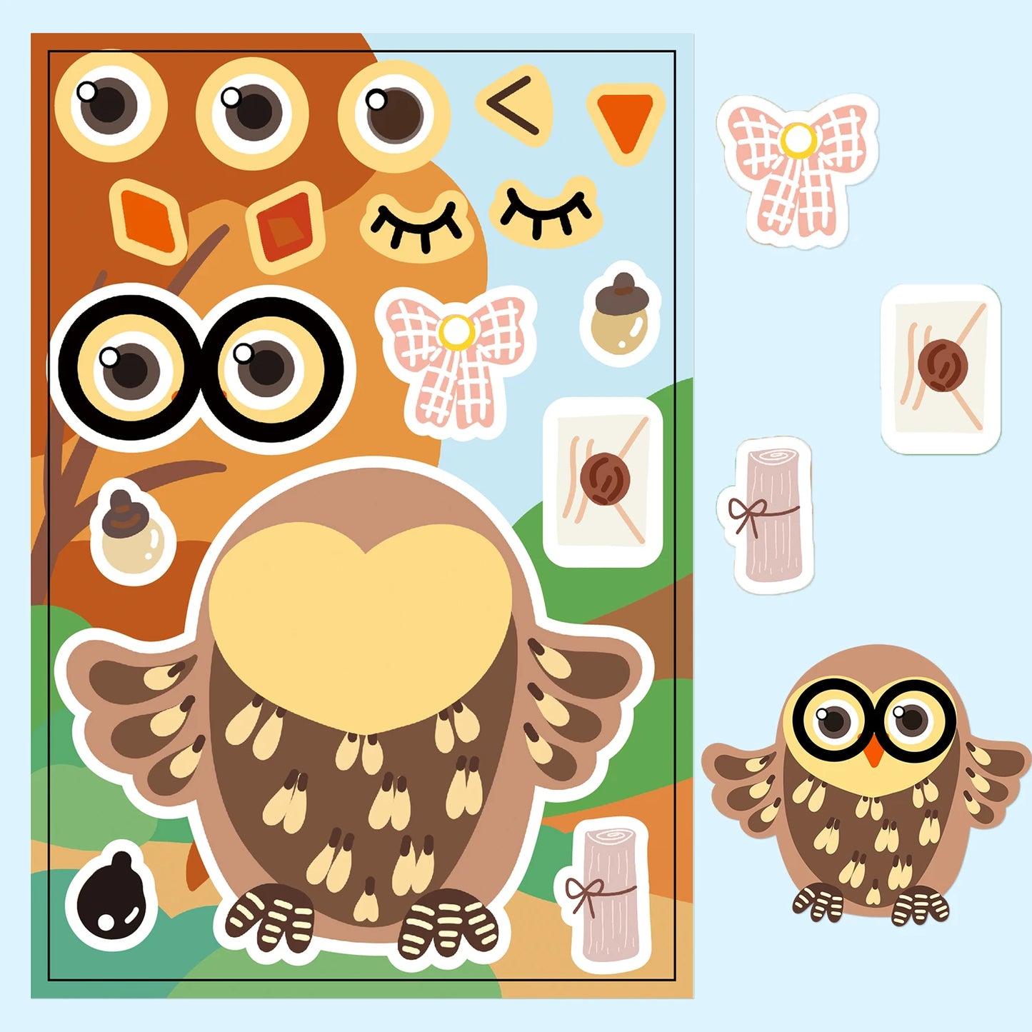 Sticker pret – Schattige bosdieren stickers (8 stuks) waterdicht & herbruikbaar