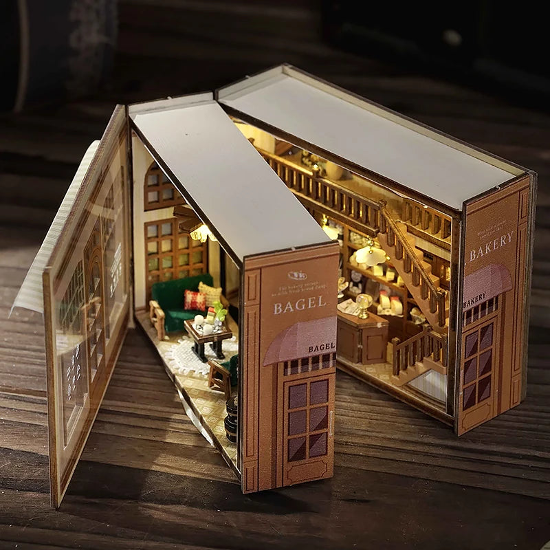 Zelfbouw Miniatuurhuisje met Meubels en LED Verlichting - Zonder Stofkap