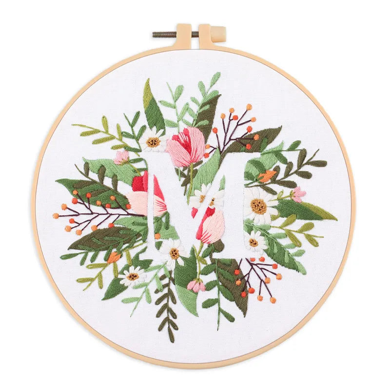 Borduurpakket Rond – Eekhoorn & Bloemen – Compleet Starterset