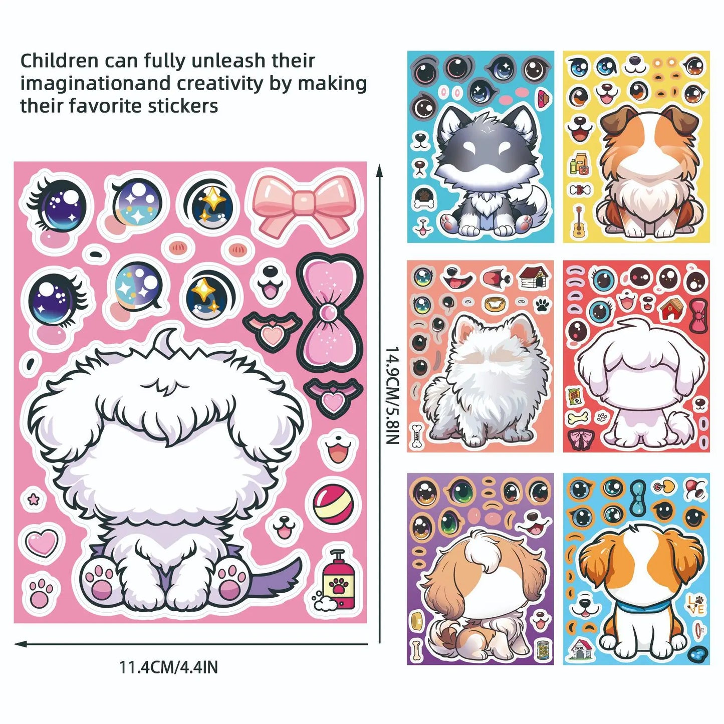 Sticker pret – Schattige cartoon hond stickers voor eindeloos plakplezier