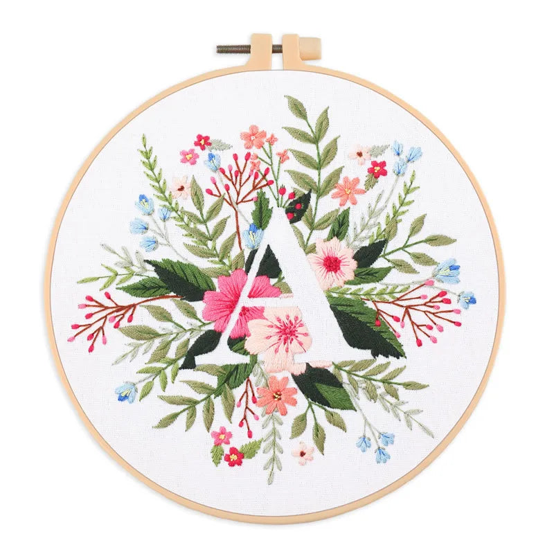 Borduurpakket Rond – Eekhoorn & Bloemen – Compleet Starterset