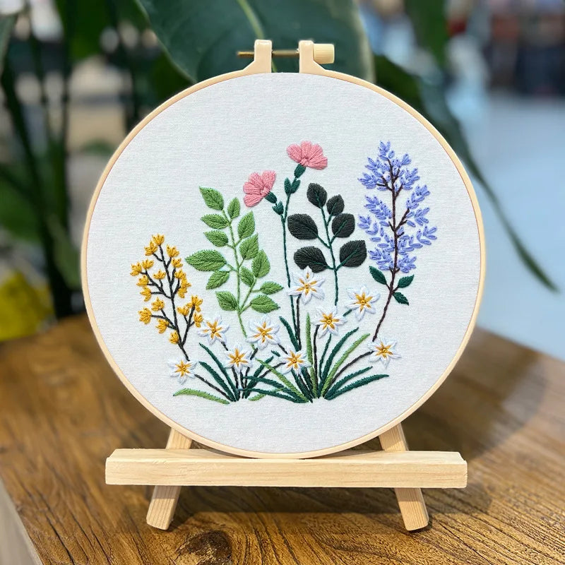 Borduurpakket Rond met Bloemenpatroon voor Beginners en Gevorderden