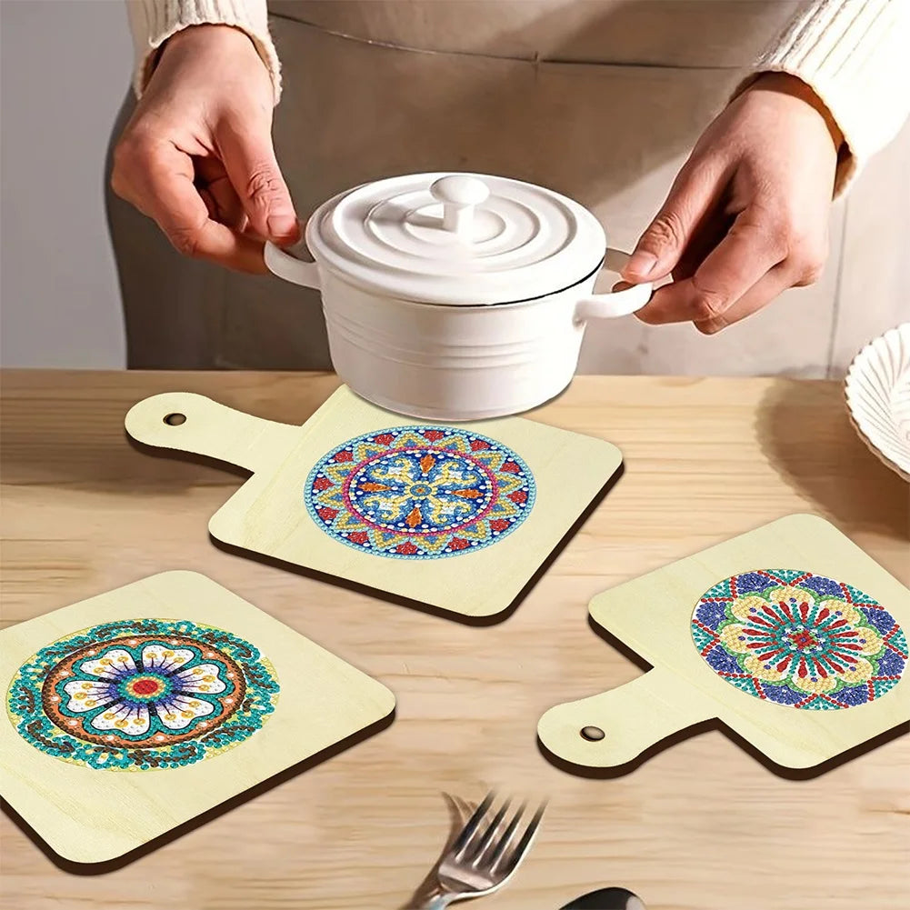 Diamond Painting Dienblad Set van 4 Antislip Placemats Rond - TETP001