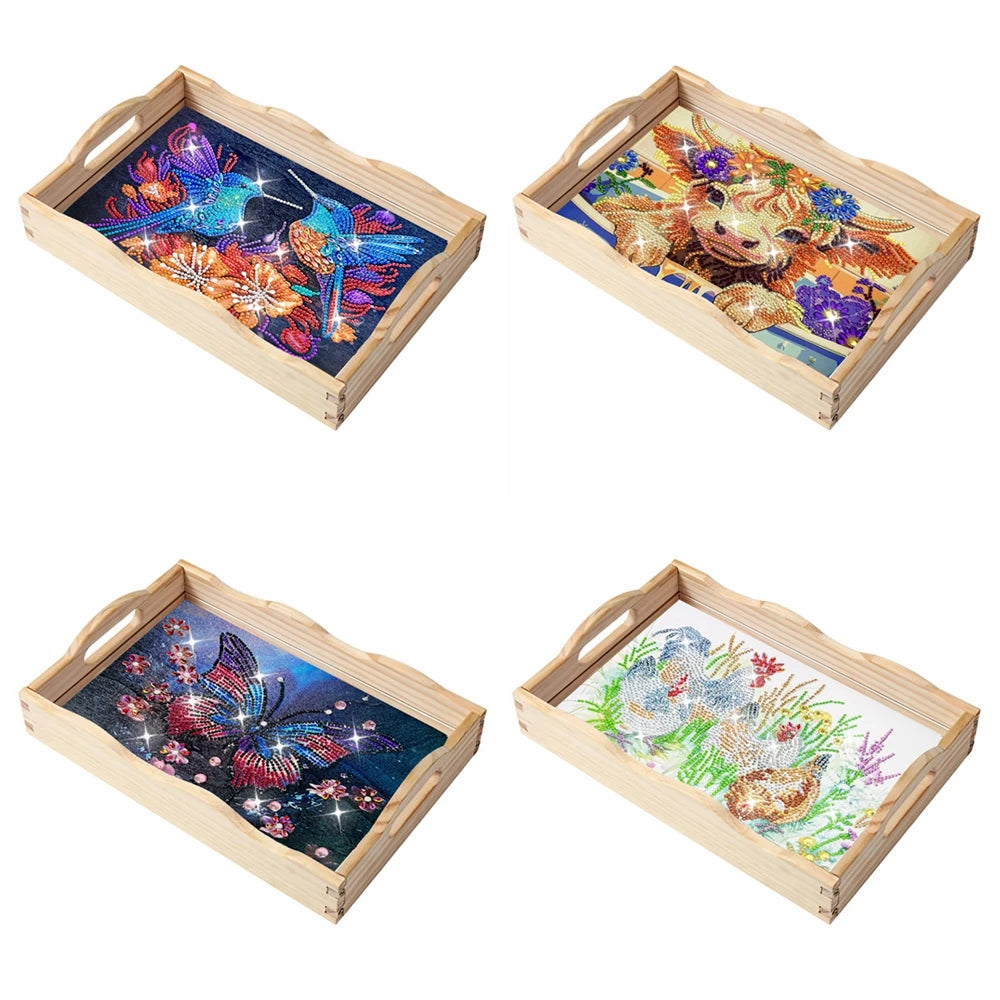 Diamond Painting Dienblad met Vogels – Houten Dienblad