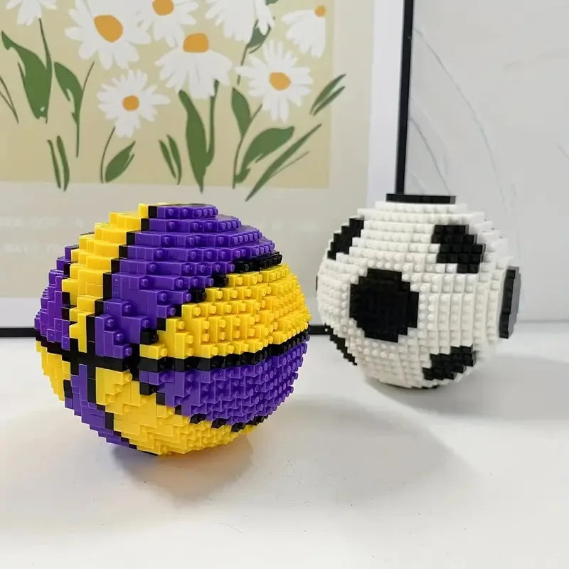 Bouwpakket Sport – Voetbal & Basketbal Blokjesmodel voor Fans