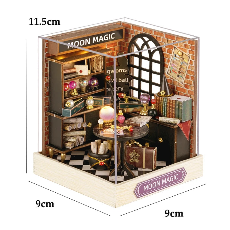 Zelfbouw Miniatuurhuisje met Meubels en LED Verlichting - Zonder Stofkap