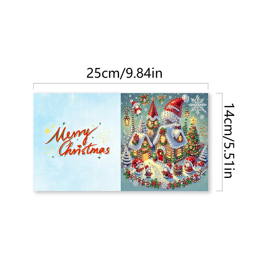Diamond Painting Kerstkaarten set van 10 stuks – Feestelijke wenskaarten