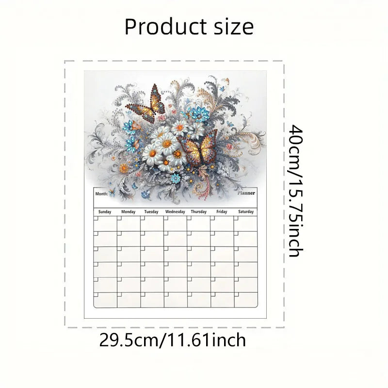 Diamond Painting Kalender Vlinder Magnetische Planner voor Koelkast