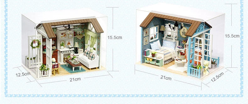 Zelfbouw Miniatuurhuisje - Knus Café met Verlichting