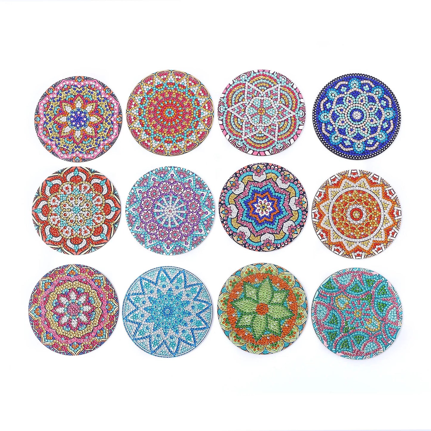 Diamond Painting Onderzetters Mandala - Set van 12 met Houder