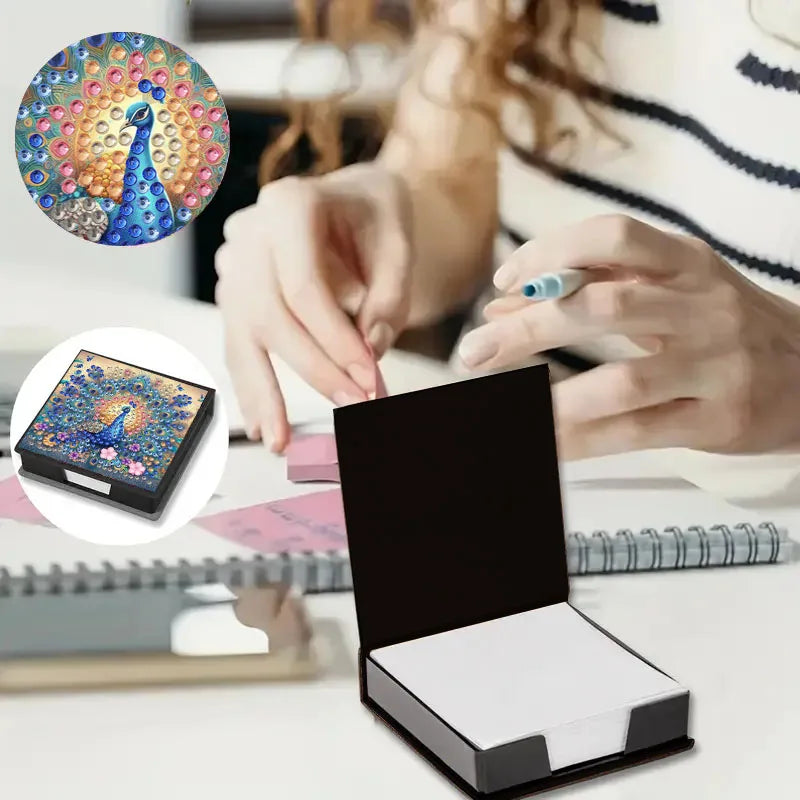 Diamond Painting opbergdoos met onder anderen pauwdesign – stijlvol en praktisch