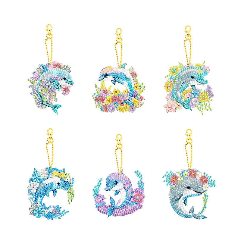Diamond Painting Sleutelhanger set – Creatieve Hangers 6/8 stuks