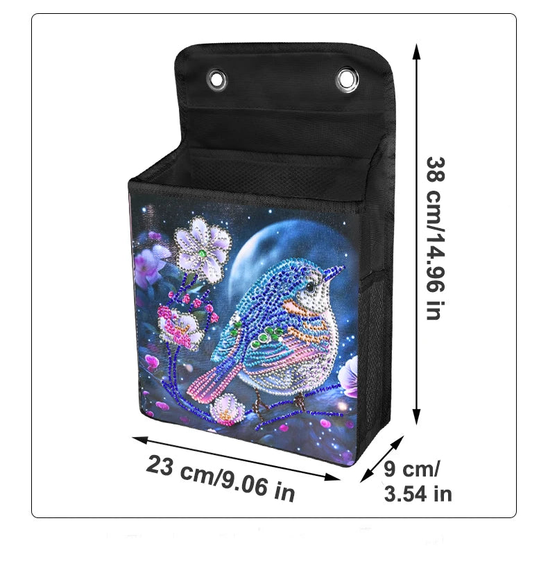 Diamond Painting Opbergzak met Vlinder en Katten – Hangbare Canvas Tas met Steentjes