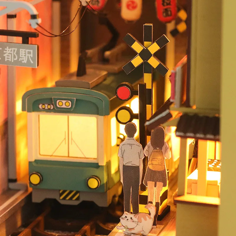 Zelfbouw Miniatuurhuisje – Houten Boek Nook Bouwpakket met Verlichting