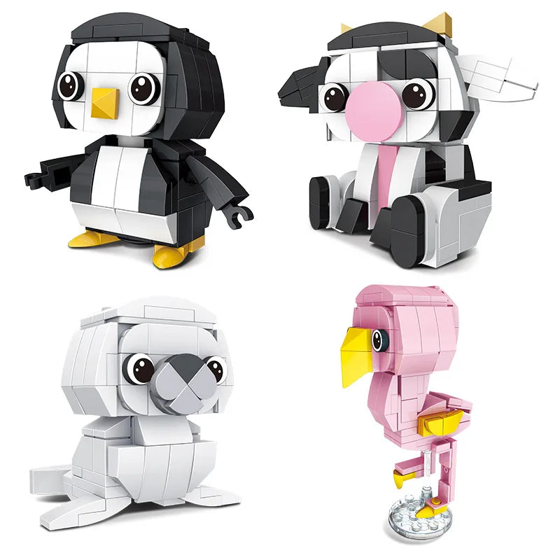 Bouwpakket Mini Dieren Blokjes – Hond, Tijger, Konijn, Pinguïn & Meer
