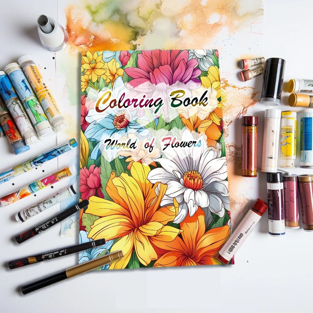 Kleurboek voor volwassenen met bloemen – 25 unieke patronen op dik papier