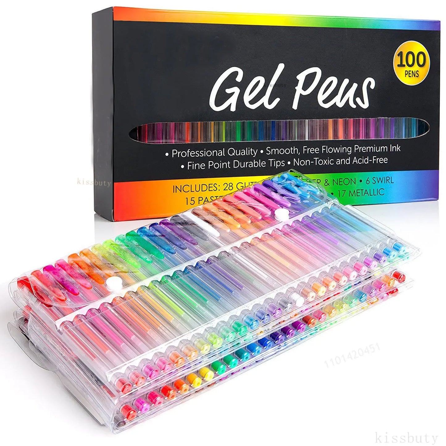 Gelpennen set 100 kleuren gelpennen glitter neon voor kleuren en tekenen