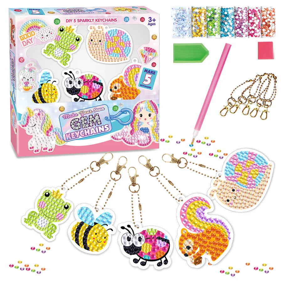 Diamond Painting Sleutelhanger set - Zeemeermin en Eenhoorn - voor kinderen