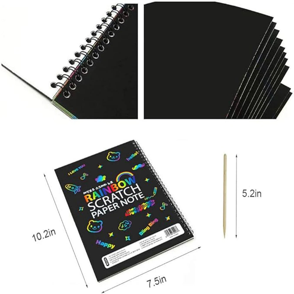 Krastekening boek met 20 pagina's en 2 kraspennen