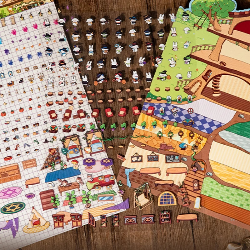 Sticker homestyling set creatieve miniatuur interieurstickers 3 vellen