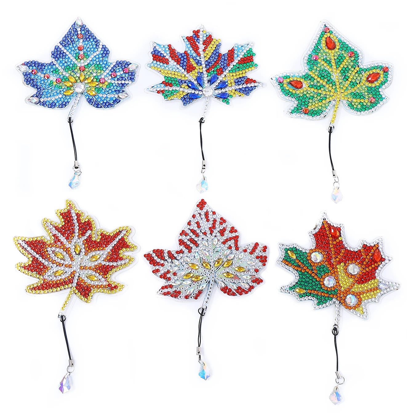 Diamond Painting Boekenlegger Veer – Set van 6 met Kristallen Hangers