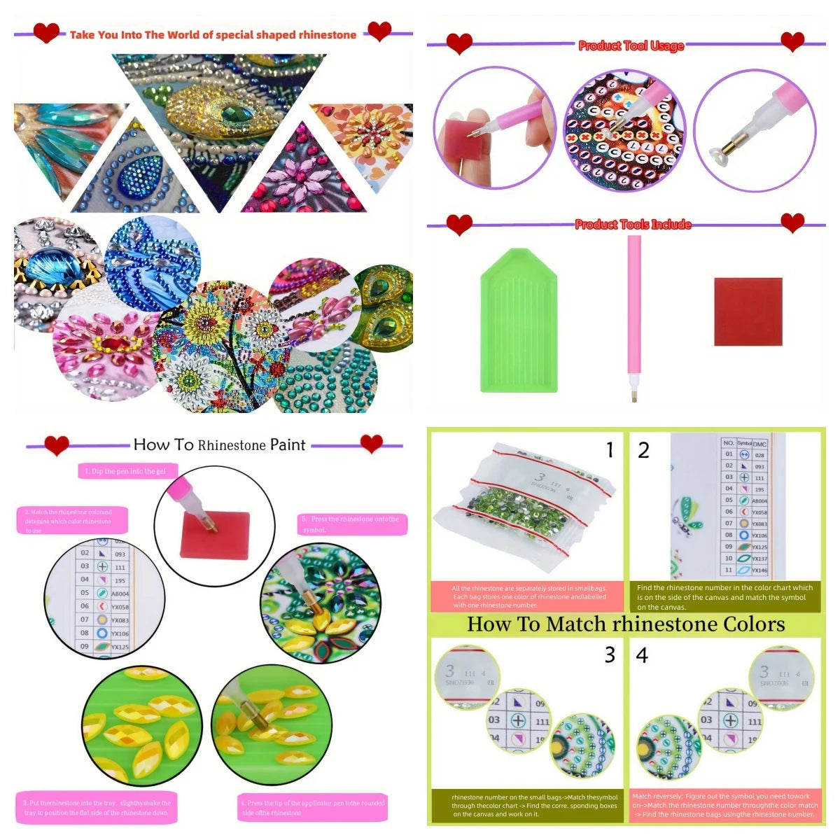 Diamond Painting bloemen en vlinder wijnfles tas set – creatieve kristallen kunst