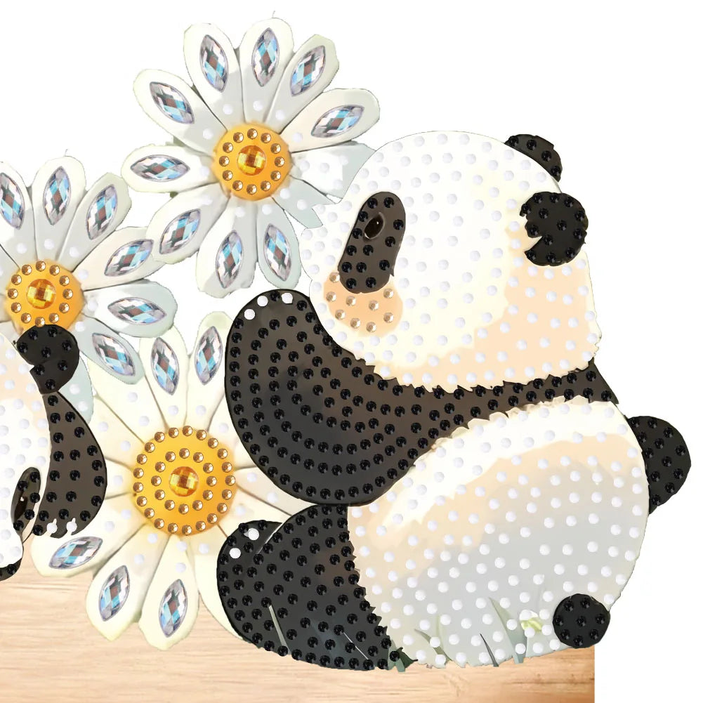 Diamond Painting Kapstok/Sleutelrek – Houten Haakjes met Schattige Dieren
