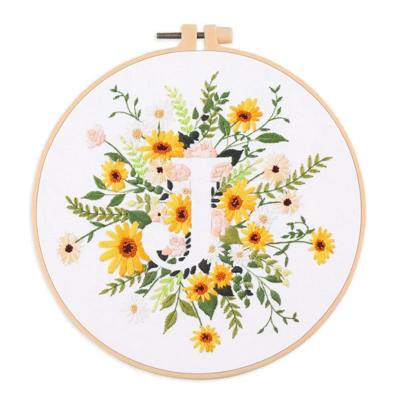Borduurpakket Rond – Eekhoorn & Bloemen – Compleet Starterset