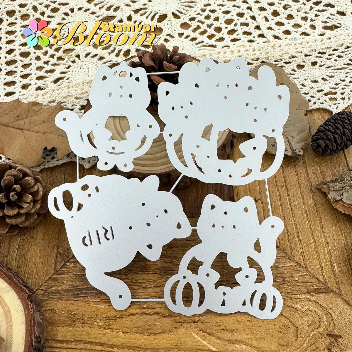 Metalen snijmallen Halloween pompoenen en katten embossing set