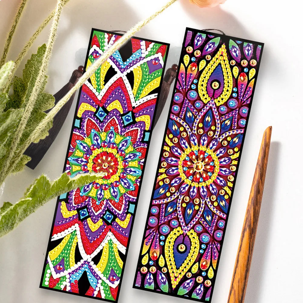 Diamond Painting Boekenlegger - Set van 2 met Speciale Vorm Steentjes en Kwastje