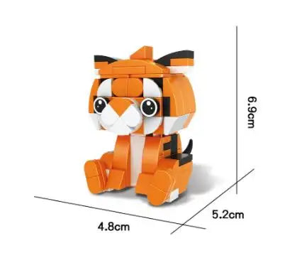 Bouwpakket Mini Dieren Blokjes – Hond, Tijger, Konijn, Pinguïn & Meer