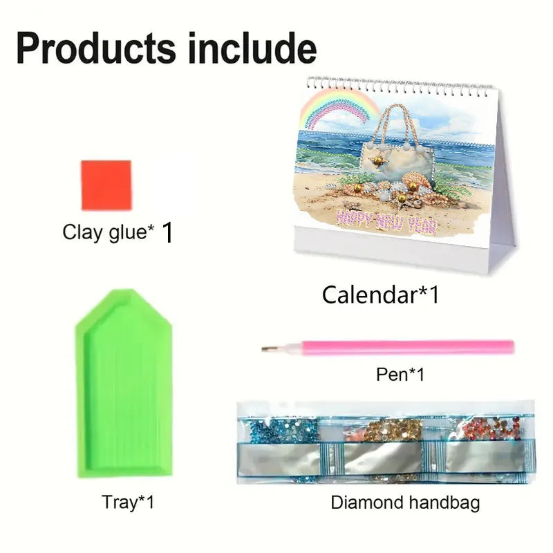 Diamond Painting Kalender kerst tafelkalender met decoratieve maanden